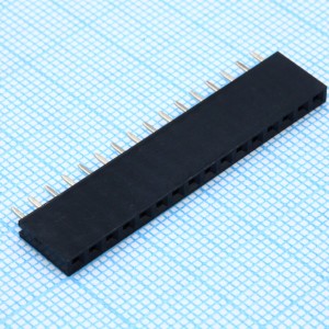 DS1023-1X16S21, Гнездо на плату 1х16 конт., шаг 2.54мм, высота 8.5мм