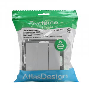 Выключатель 3-кл. СП AtlasDesign 10А IP20 (сх. 1+1+1) 10AX механизм бел. SE ATN000131