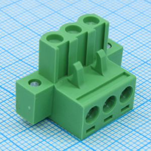 2ESDVM-03P, Винтовой соединительный штекер подключаемый 3 контакта шаг 5.08 мм