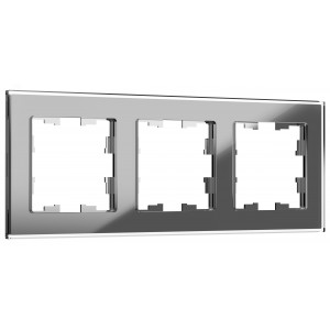 Рамка 3-м BRITE РУ-3-2-БрСе стекло сер. BR-M32-G-K03