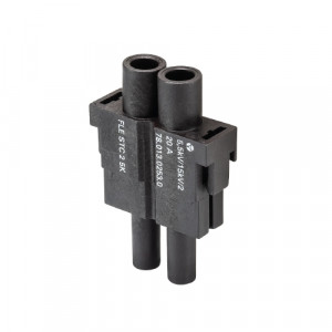 Вилочная контактная вставка FLE STC 2 5K, Вилочная контактная вставка, обжимная фиксация, 2 полюса, типоразмер FLEX, 2,8/5,5kV, 20A, (обжимные контакты поставляются отдельно)