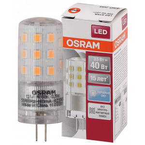 Лампа светодиодная LED STAR PIN40 CL 840 3.5Вт прозрачная 4000К нейтр. бел. G4 12В стекл. OSRAM 4058075369030