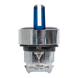 Исполнительный механизм переключателя ХB4 синий на 3 положения возвратный без фиксации, с подсветкой с короткой ручкой IP65 EKF XB4BD3L-B-65