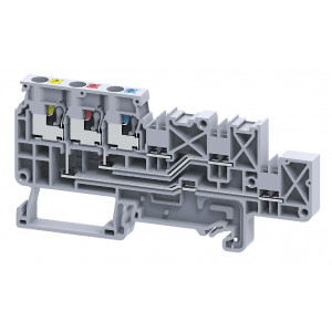 Клемма для датчиков CPPT2.5/4, Клемма для подключения датчиков, тип фиксации провода: Push-in, номинальное сечение: 2,5 мм кв., 16A, 150V, ширина: 7 мм, цвет: серый, тип монтажа: DIN35