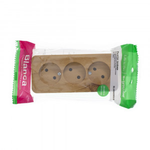 Розетка 3-м ОП Blanca 16А IP20 250В без заземл. без защ. шторок с изолир. пластиной ясень SE BLNRA000315