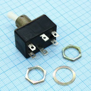 Т-3, Тумблер с обычной ручкой. 6А,250В, 2 контактные группы переключения