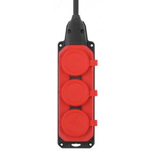 Удлинитель силовой UK-3e-3x1,5-20m-IP44(KG) с заземлением 3 розетки каучук 20м КГ 3х1,5мм2 IP44 Б0057581
