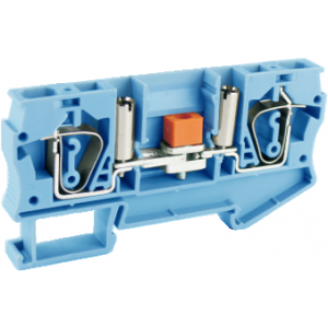 Измерительная клемма UJ5-6S(BU), Измерительная клемма, тип фиксации провода: пружинный, номинальное сечение: 6 мм кв., 41A, 500V, ширина: 8,2 мм, цвет: синий, тип монтажа: DIN35