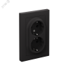 Изображение товара Розетка 2-м СП AtlasDesign 16А IP20 с заземл. в сборе карбон SE ATN001024