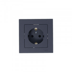 Розетка 1-м СП AtlasDesign 16А IP20 с заземл. защ. шторки механизм грифель SE ATN000745