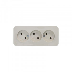 Розетка 3-м ОП Blanca 16А IP20 250В без заземл. без защ. шторок с изолир. пластиной беж. SE BLNRA000317