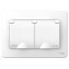 Изображение товара Розетка 2-м СП Blanca 16А IP44 250В с заземл. защ. шторки с крышкой бел. SE BLNRS441121