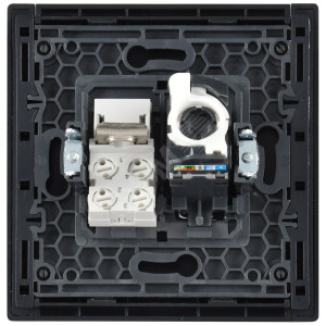 FORTE&PIANO Розетка двойная RJ11+RJ45 кат.5E FP135 черный IEK FP-KT20-O-1-K02