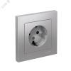 Розетка 1-м СП AtlasDesign 16А IP20 с заземл. защ. шторки в сборе алюм. SE ATN000344