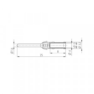 Вилочный обжимной контакт (Ag) 05.545.8100.8, Вилочный обжимной контакт, номинальный ток: 10A, номинальное сечение: 0,75 мм кв., тип покрытия контактов: серебро