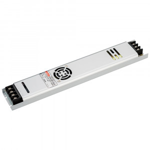 Блок питания HTS-300-12-LS (12V, 25A, 300W) 022990, Источник напряжения с гальванической развязкой для светодиодных изделий. Входное напряжение 180-264 VAC. Выходные параметры: 12 В, 25 А, 300 Вт. Встроенный PFC >0,5. Негерметичный алюминиевый сетчатый корпус IP 20. Габаритные размеры длина 308 мм, ширина