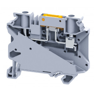 Клемма с размыкателем CYK4, Клемма с ножевым размыкателем, тип фиксации провода: винтовой, номинальное сечение: 4 мм кв., 28A, 1000V, ширина: 6 мм, цвет: серый, тип монтажа: DIN35
