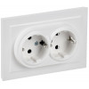 BRITE Розетка 2-местная с заземлением без защитных шторок 16А в сборе РС12-3-БрАБ арктический белый IEK BR-R21-16-K91-F