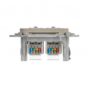 FLITE Розетка 2-местная компьютерная RJ45 категория 5Е UTP РК5е-2-0-ФлЛ льняной IEK FI-K22-1-K88