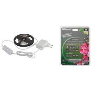 Комплект светодиодной ленты SMD2835-60LED/м-12 В-4,8 Вт/м-IP20-3000 К (3м), 18 Вт SQ0331-0221