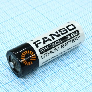 ER17505H/S, Li, SOCl2 батарея типоразмера A, 3.6 В, 3.4Ач, стандартная форма, -55...85 °C