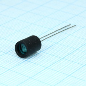 5516F, Фоторезистор 5мм 540нм 90мВт, выводы в термоусадке с фильтром