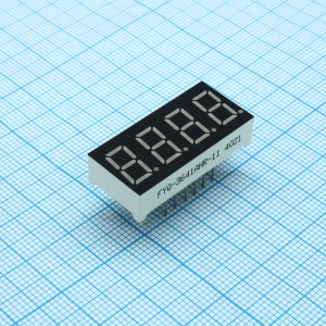 FYQ-3641AHR-11, 4-х разрядный индикатор 9,2мм/красный/640нм/50-80мкд/ОК