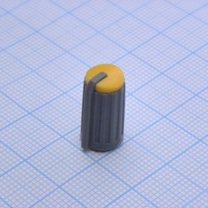 Ручка KA481-01серо-жёлт.d=6, Ручка управления, на вал 6 мм, серо-жёлтая
