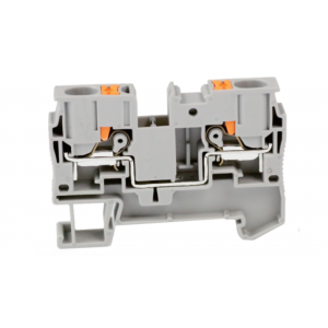 Проходная клемма UJ6-6, Проходная клемма, тип фиксации провода: Push-in, номинальное сечение: 6 мм кв., 41A, 1000V, ширина: 8,2 мм, цвет: серый, тип монтажа: DIN35