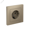 Розетка 1-м СП AtlasDesign 16А IP20 с заземл. защ. шторки в сборе шампань SE ATN000544