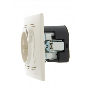 Розетка 1-м СП Mira 16А с заземл. + USB разъем крем. 701-0303-181