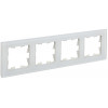 BRITE Рамка 4-мест. РУ-4-2-Бр стекло бел. матовый BR-M42-G-31-K01