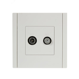 FORTE&PIANO Розетка двойная TV+SAT FP238 белый IEK FP-AF20-O-K01