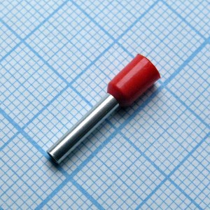 E2512PP RED, наконечник кабельный торцевой трубчатый с изоляцией, L=19/12мм, сеч. пров. 2.5мм2