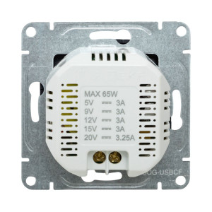 Механизм розетки USB-С, быстрая, графит Эпика EKF UP1-SOG-USBCF