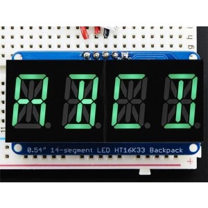 2160, Принадлежности Adafruit  Quad Alphanumeric Display - Pure Green 0.54 Digits w/ Backpack