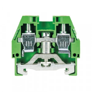 Заземляющая клемма WKI 16 SL/35, Заземляющая клемма, тип фиксации провода: винтовой, номинальное сечение: 16 мм кв., 400V, ширина: 12 мм, цвет: желто-зеленый, тип монтажа: DIN35