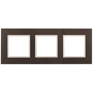 14-5103-31 Рамка на 3 поста, стекло, Elegance, мокко+сл.к (5/25/750) Б0034521
