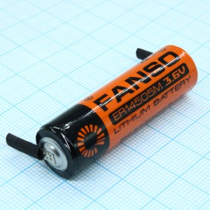 ER14505M/T, Li, SOCl2 батарея типоразмера AA, 3.6 В, 2.1 Ач, плоские радиальные выводы, -55...85 °C