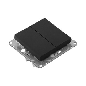 Механизм выключателя, двухклавишный, кнопочный, ч-рный Эпика EKF UP1-SWB-23