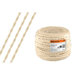 Ретро провод "Эко" 2х2,5 витой ГОСТ бежевый (50м) SQ2801-0112