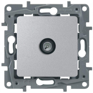 ETIKA Розетка телевизионная TV Звезда алюминий 672451