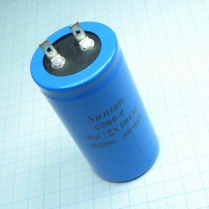 TS13D3L0101VSB000RPT, Конденсатор алюминиевый электролитический для запуска электродвигателя 100мкФ 330В -10%...+20% (42 X 80мм)  2000ч 65°С