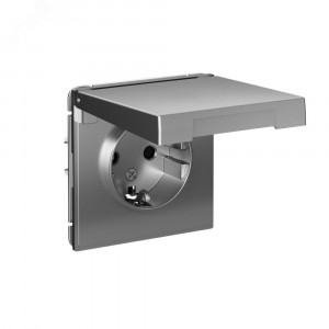 Розетка ArtGallery 16А IP20 с заземл. защ. шторки с крышкой механизм сталь SE GAL000946