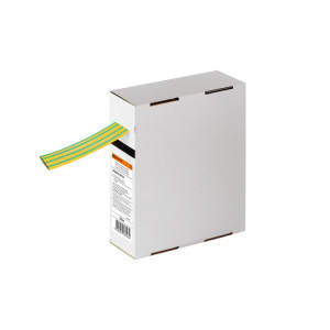 Термоусаживаемая трубка ТУТнг 16/8 желто-зеленая в коробке (10 м/упак) SQ0518-0442