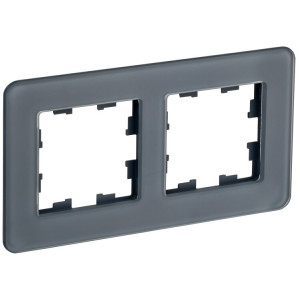 BRITE Рамка 2-мест. РУ-2-2-Бр стекло графит RE BR-M22-G-41-K53