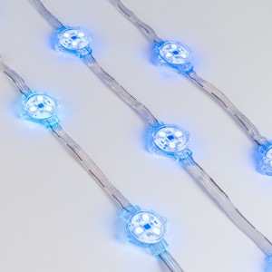 Модуль управляемый VISOR-SPI-5060-3-12V RGB 120deg (D30x16mm, 0.75W, IP68) 029377, Управляемый светодиодный модуль SPI с держателем, RGB, микросхема ТМ 1914, напряжение 12 В, мощность 0.75 Вт, 3 светодиода SMD 5060, угол 120°. Создание медиафасадов. Функция обхода битого пикселя. 20 шт на проводе, расстояние между центрами модулей 150 м