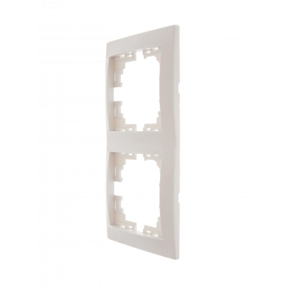 Изображение товара Рамка 2-м Mira вертикал белая 701-0200-152 от Lezard - практичный аксессуар для электромонтажа