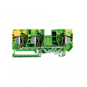 Заземляющая клемма WKFN 16 D1/2/SL/35, Заземляющая клемма, 3 точки подключения, тип фиксации провода: пружинный, номинальное сечение: 16 мм кв., 1000V, ширина: 12 мм, цвет: желто-зеленый, тип монтажа: DIN35