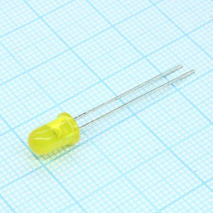 L-7113LYD, Светодиод 5мм/желтый/588нм/1-3мкд/30°/2мА
